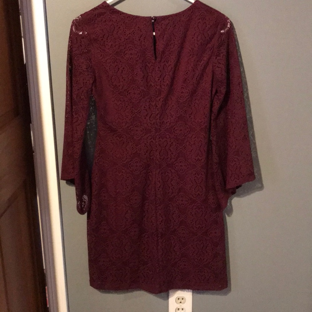 Lace Dress With Bell Sleeves - Picture 2 of 7